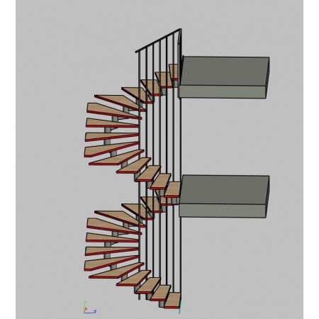 Металлическая лестница между этажами 
